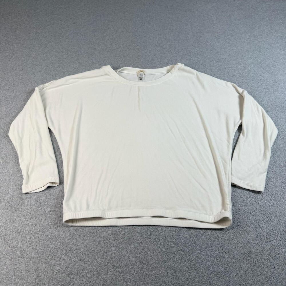 Eberjey Pajama Top Women Medium White Modal Jersey 3/4 Sleeve Lounge Sleepwear